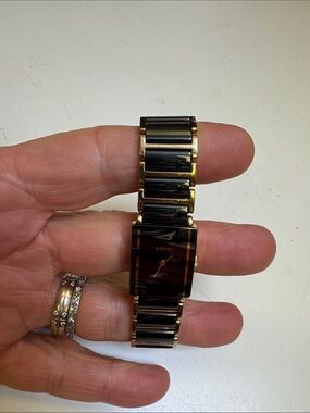 Rado diastar Swiss gunmetal and Gold-Tone Ceramic Bracelet Watch